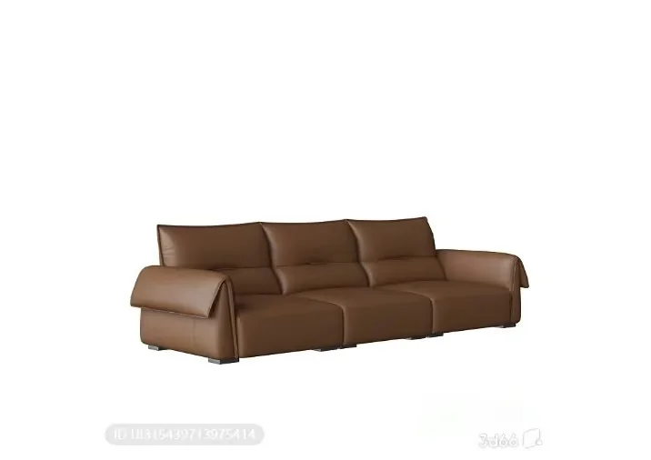 A Brown Leather Sofa 3D Model – 5433 – VRAY Render