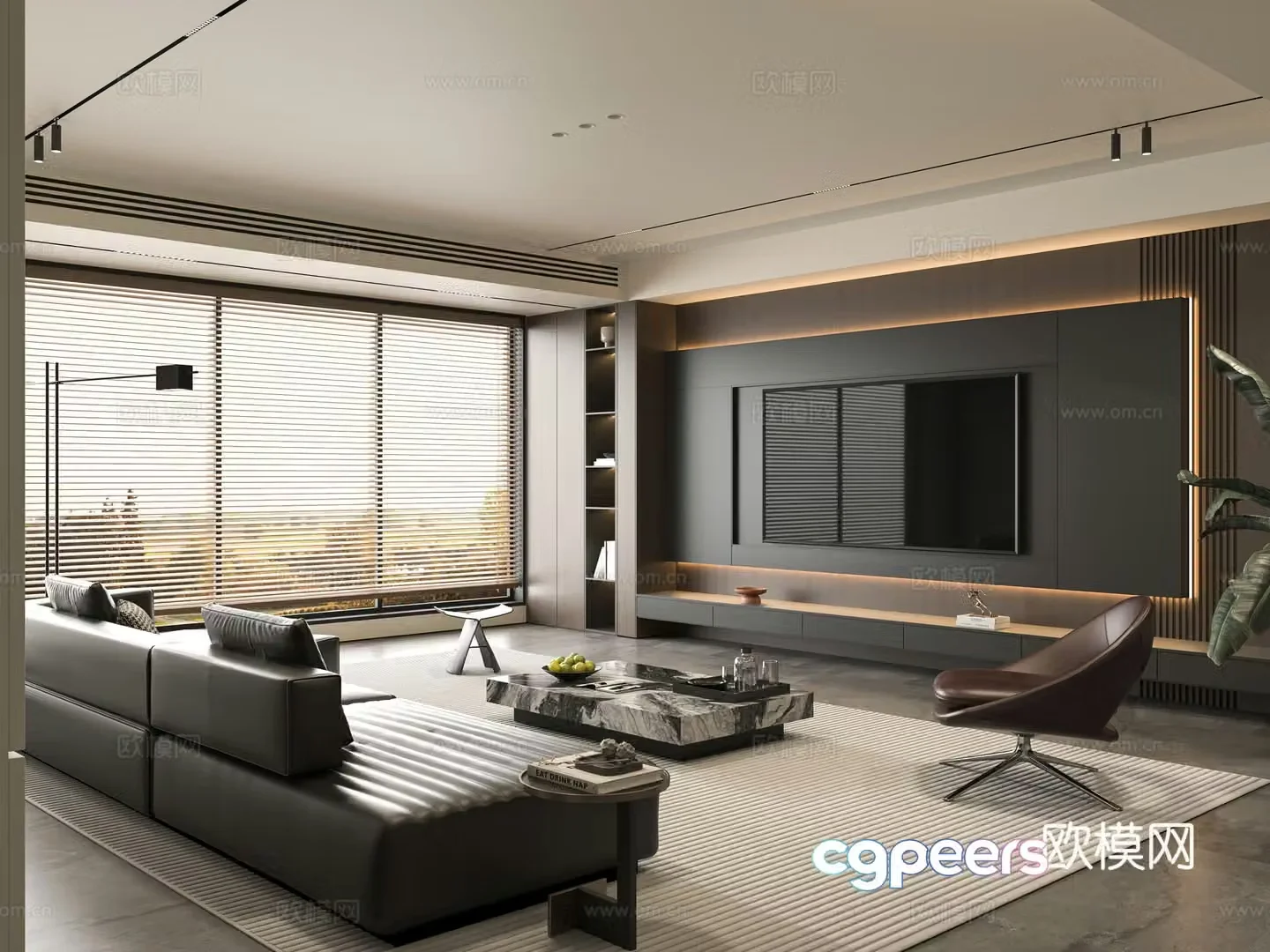 Minotti modern Italian living room 3d model