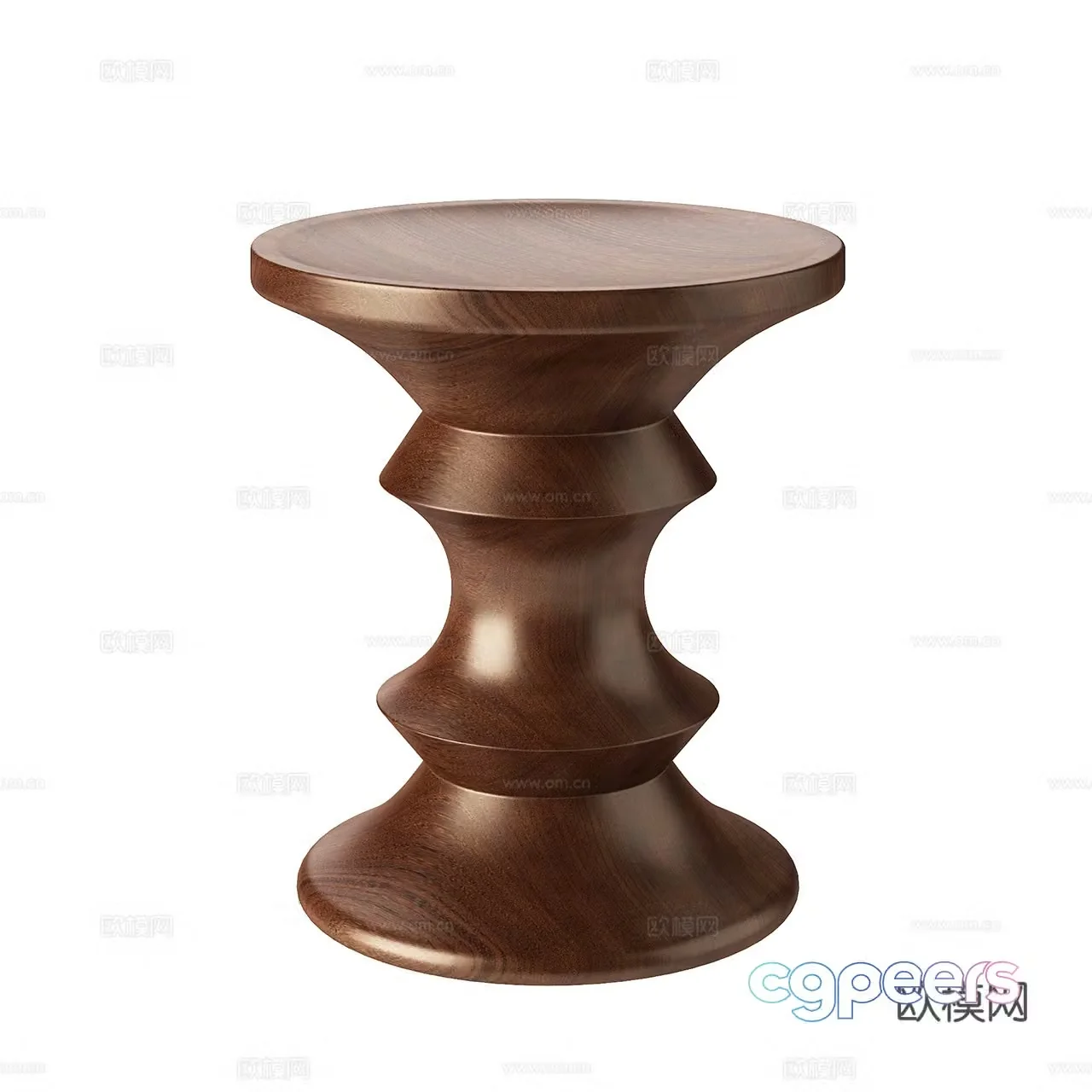 Vitra Eames stool walnut stool small stool 3d model