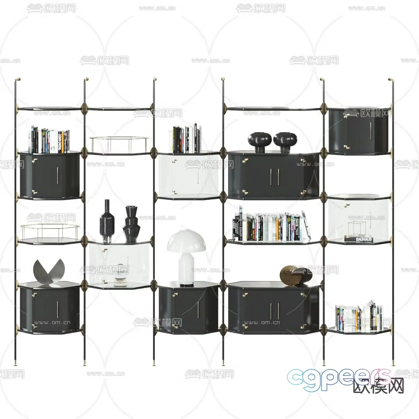 BAXTER decorative shelf bookshelf 3d model