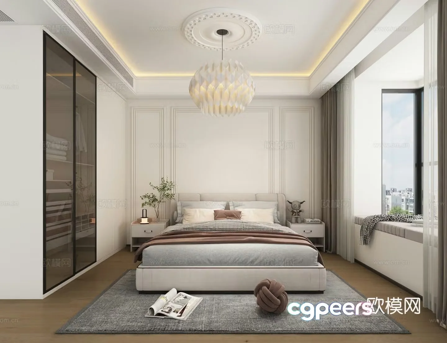 Modern medieval bedroom 3d model