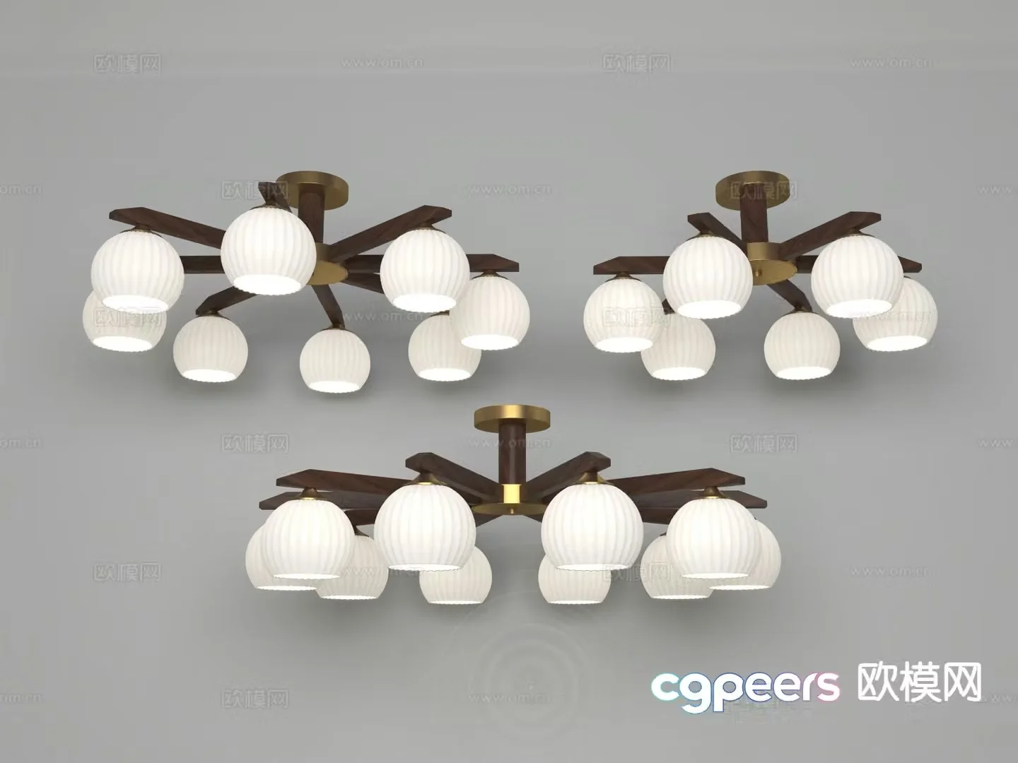 Medieval style lampshade chandelier 3d model