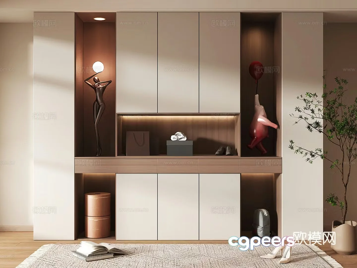 Shoe cabinet design shoe cabinet partition shoe cabinet porch shoe cabinet shoe cabinet rendering 3D model
