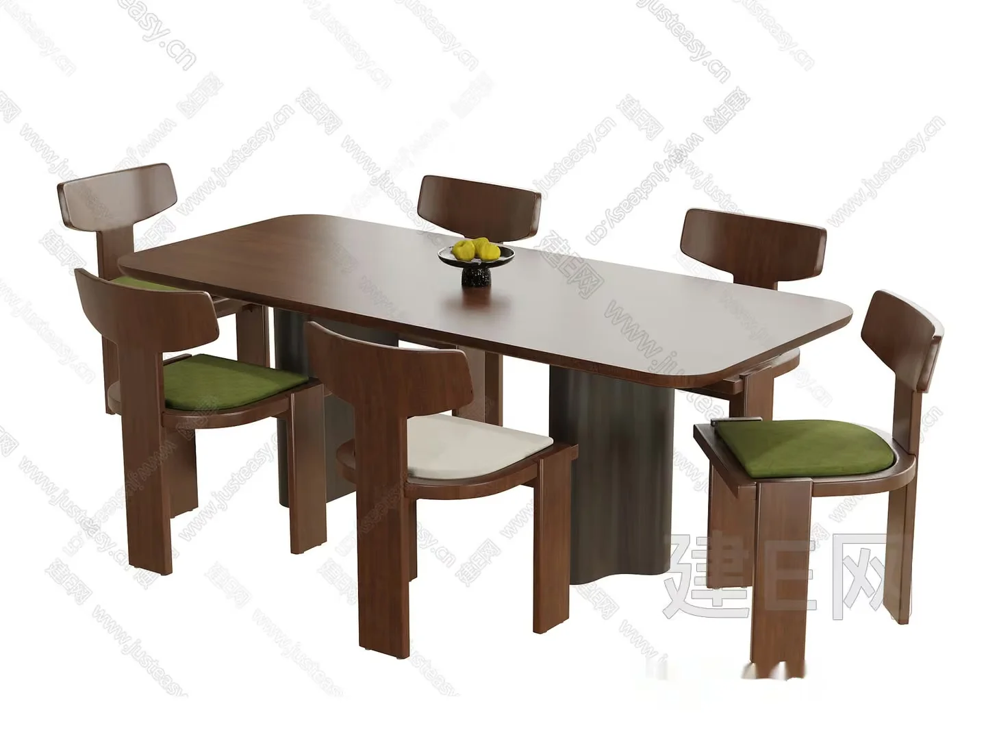 A Dining Table And Chairs Set 3D Model – 16793 – VRAY Render