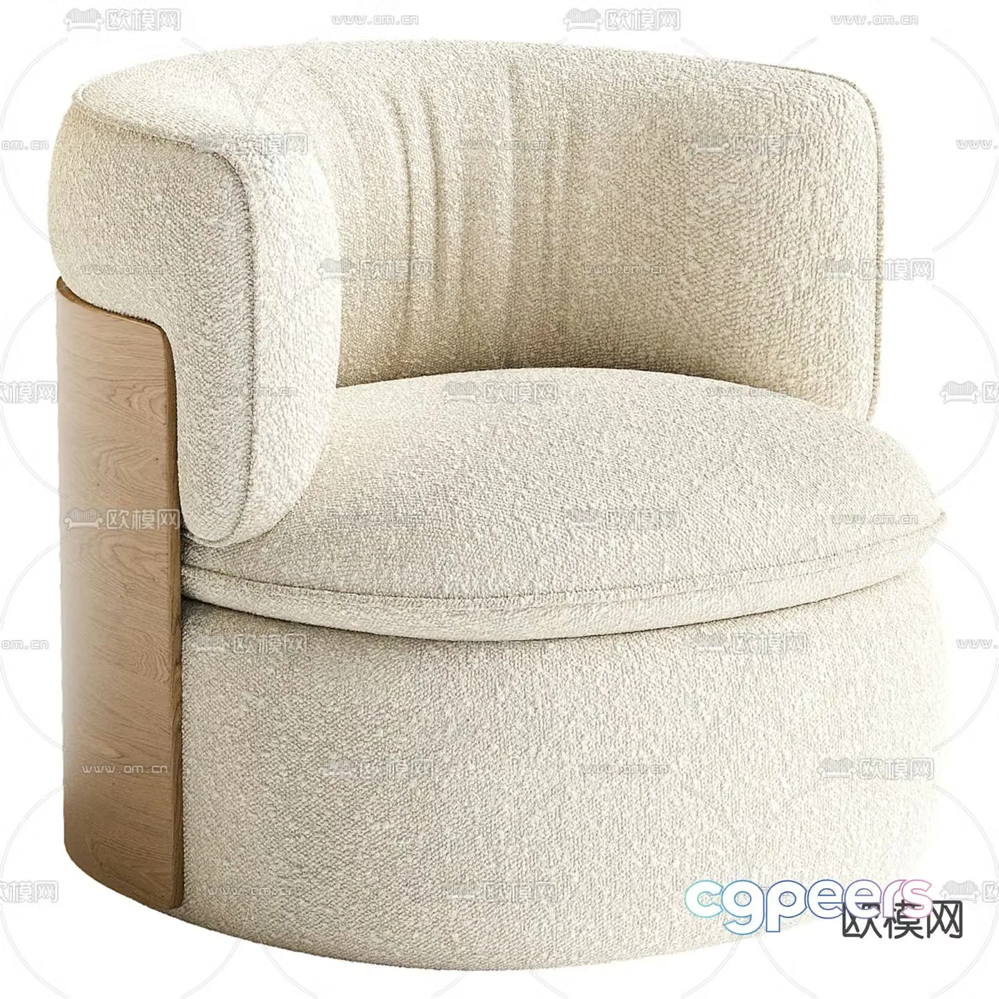 Oko single sofa fabric sofa 3d model