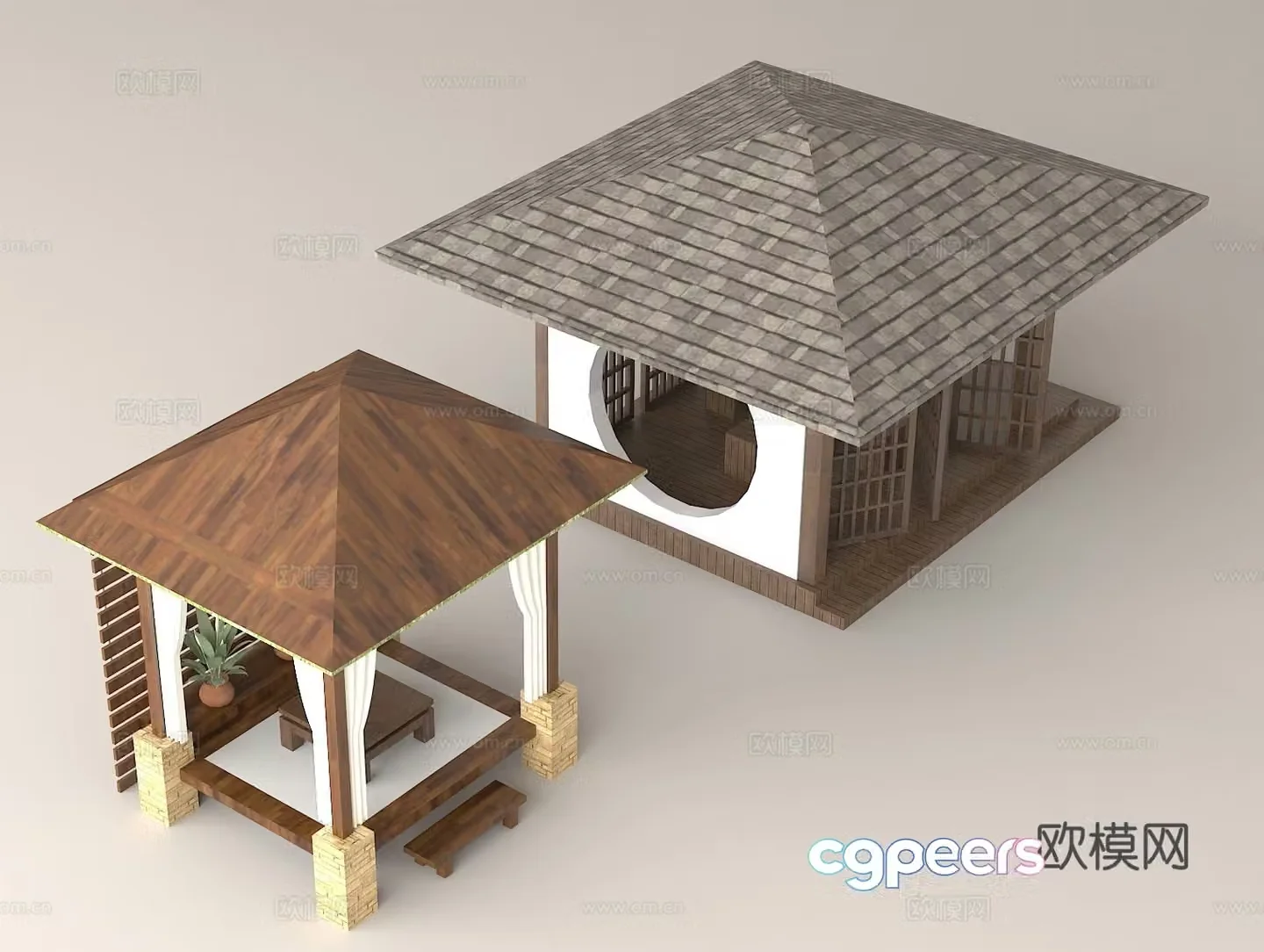 Outdoor pavilion Chinese style pavilion Leisure space Roof design Outdoor rest area Garden decoration 3D model