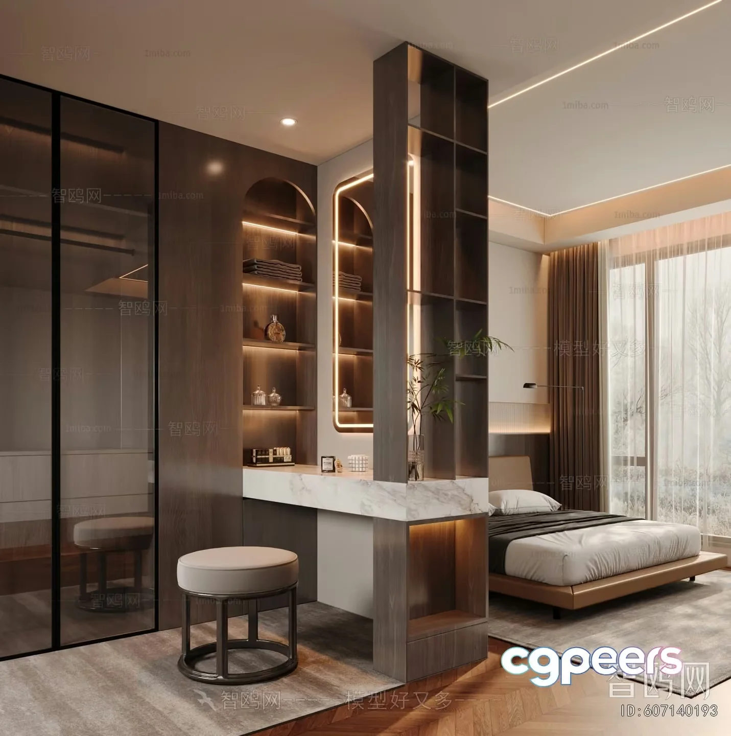 Modern Bedroom Design 3D Model – 11812 – VRAY Render