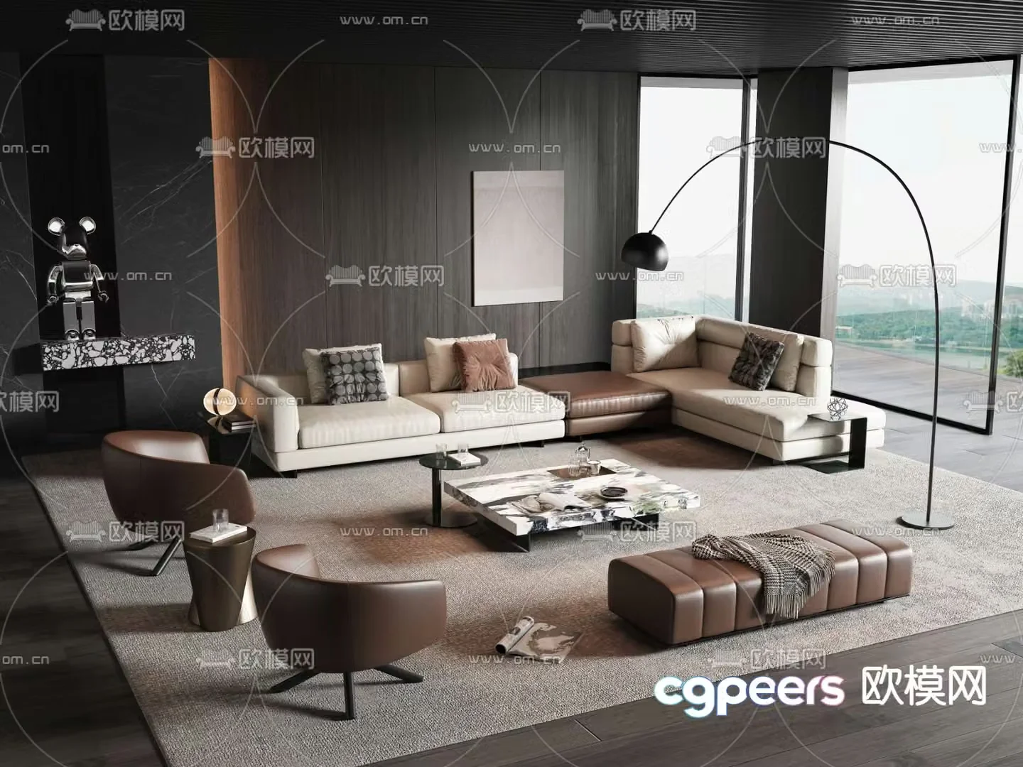 Modern sofa set 3d model