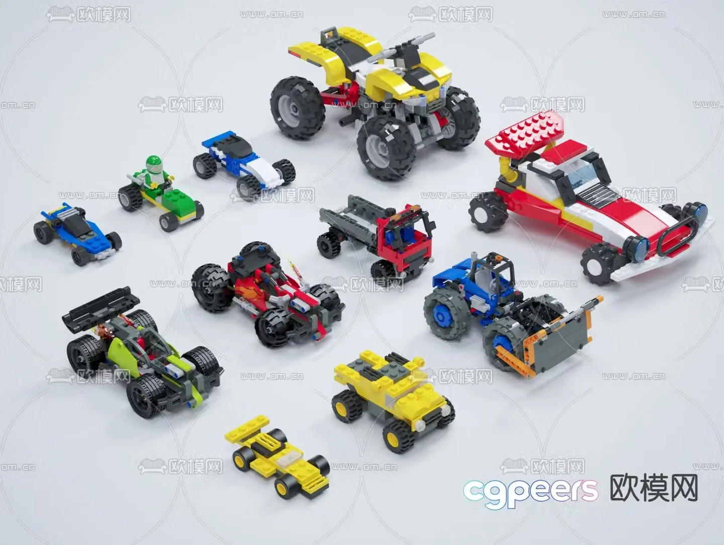 Toy car building block car 3d model