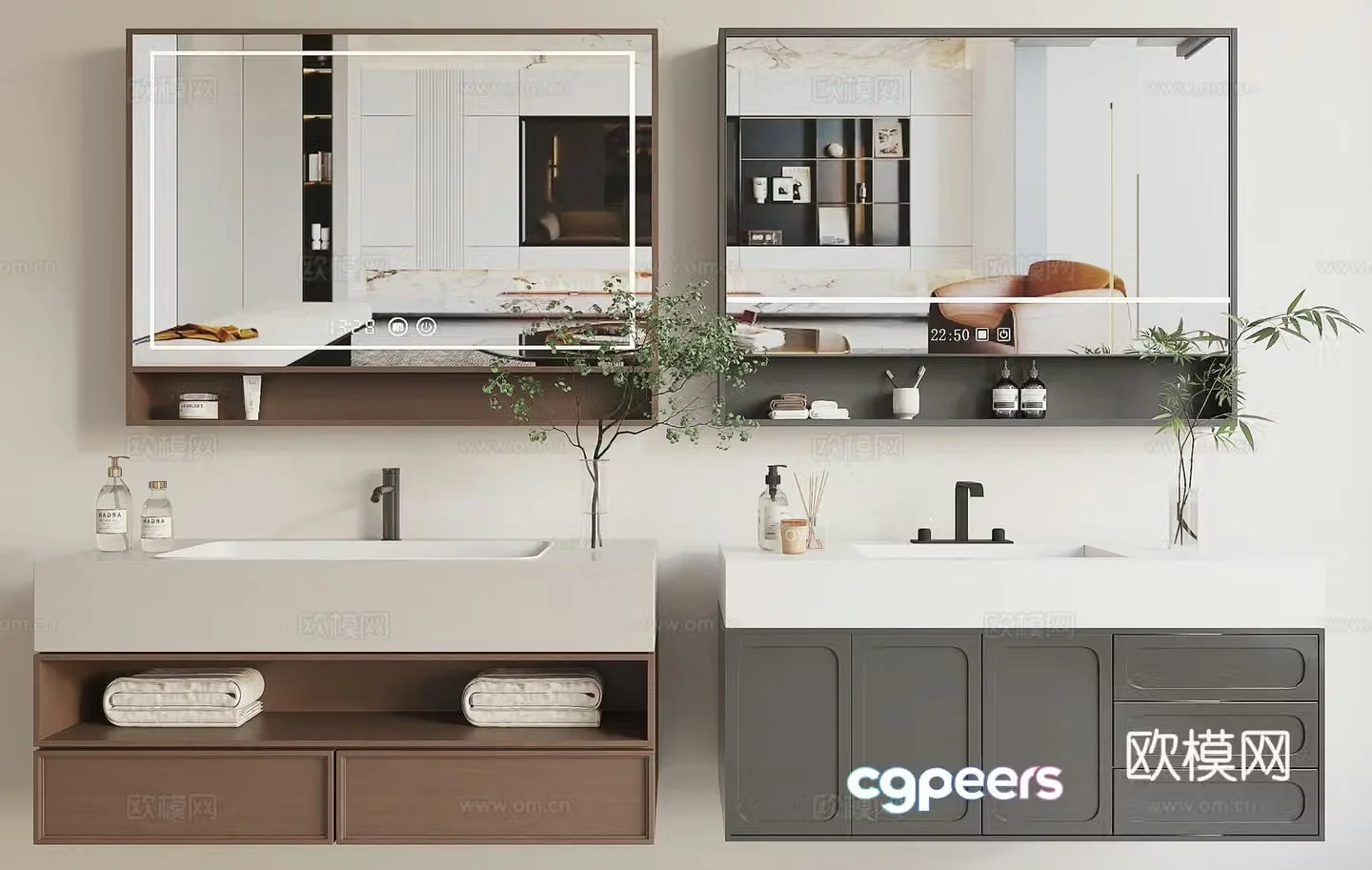 French bathroom cabinet 3d model