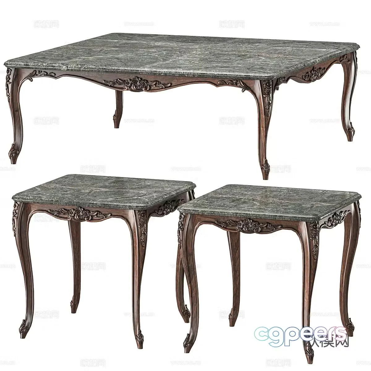 French Chairish coffee table 3d model