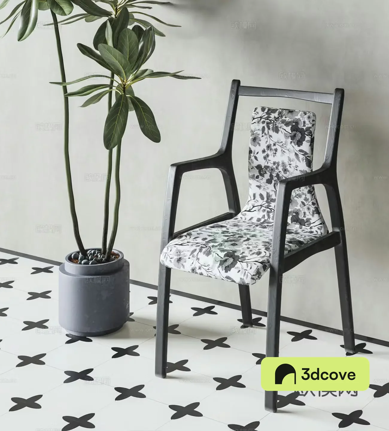 Middle Ages Wasabi Single Chair 3D Model