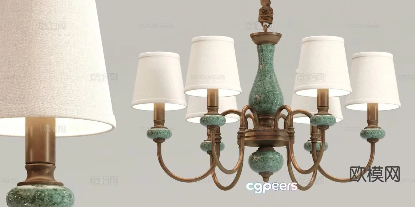 European classical chandelier hall chandelier 3d model