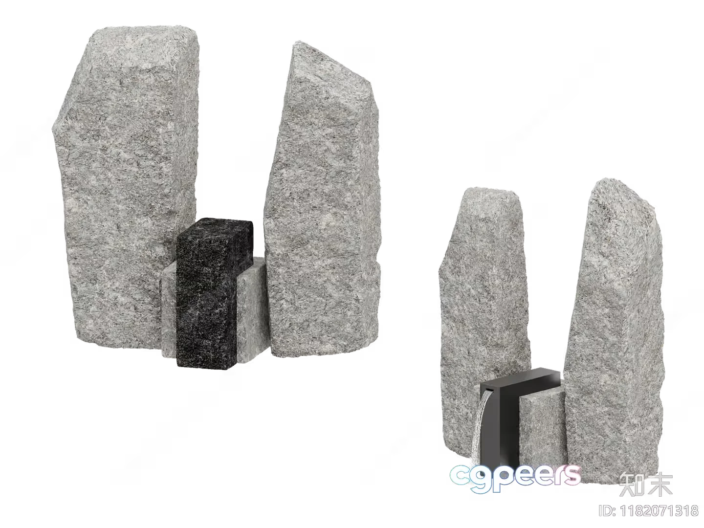 Gray Stone Structures 3D Model – 17253 – CORONA Render