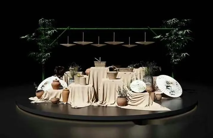 A Stage With Various Decorative Elements 3D Model – 15110 – VRAY Render