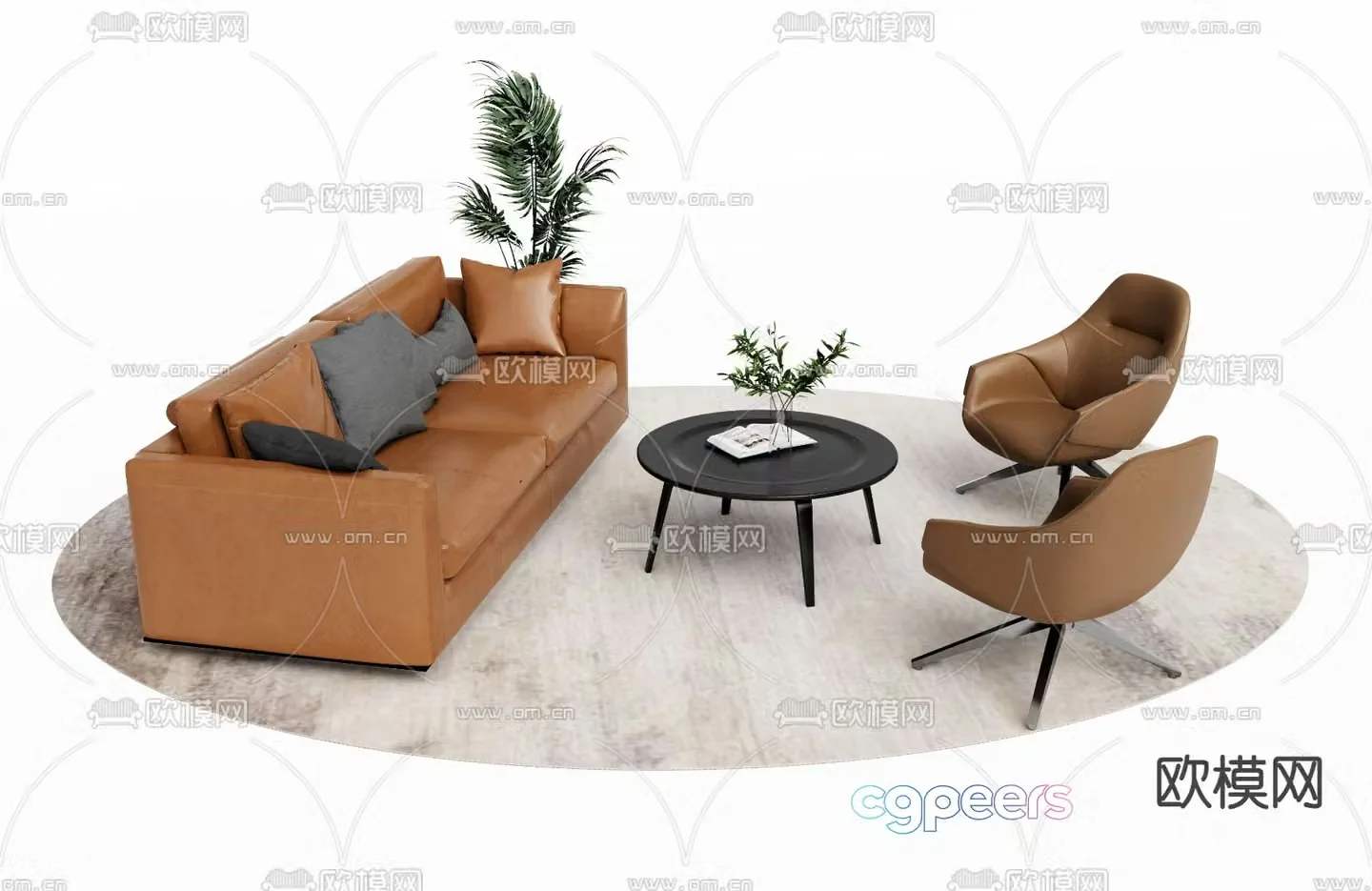 Office sofa modular sofa 3d model