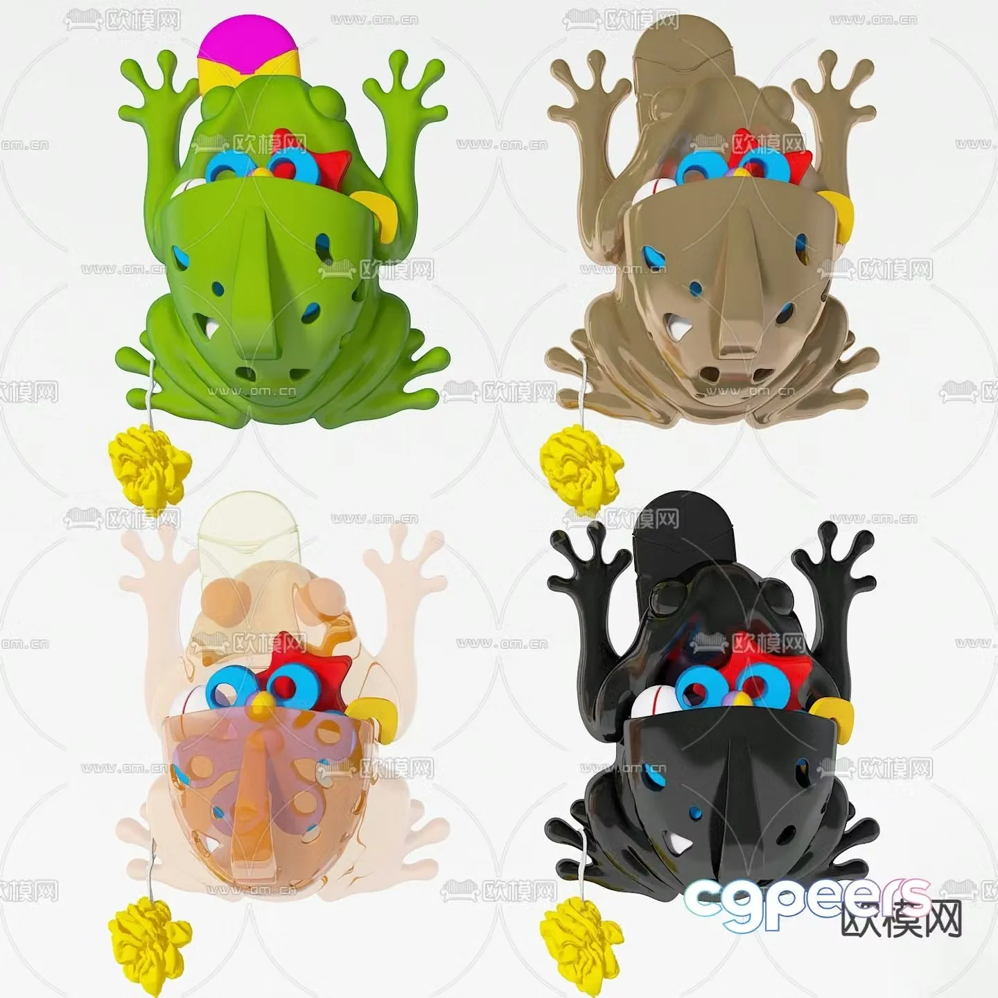 cartoon toy frog figure 3d model