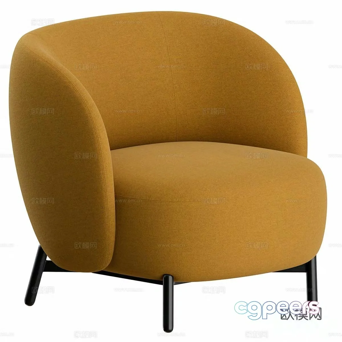 Kartell modern leisure chair fabric leisure chair single sofa casual sofa 3d model