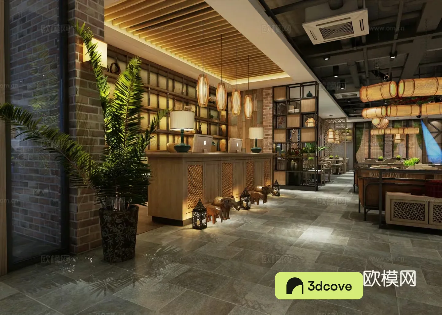 Chinese restaurant dining table dining chair chandeliers