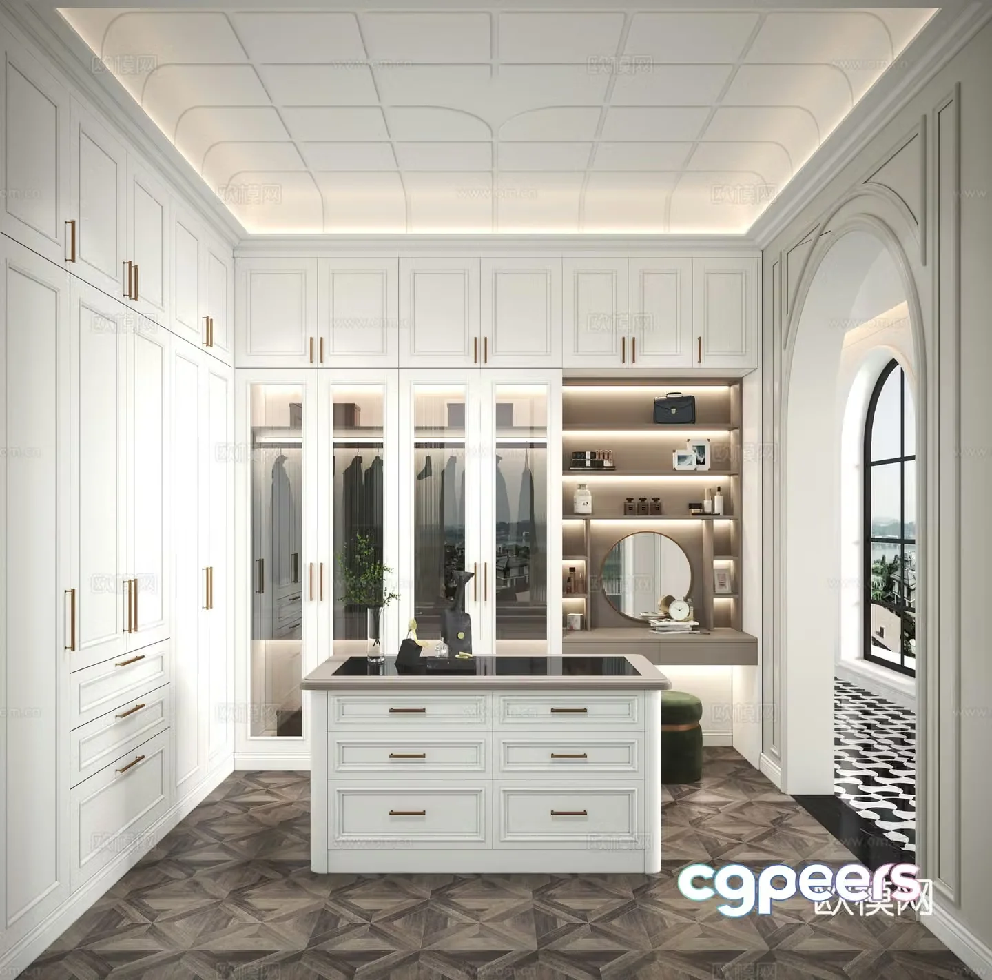 European style cloakroom European style island cloakroom 3D model