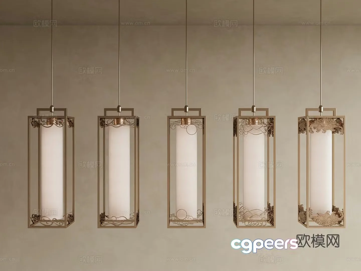 Middle-aged chandeliers New Chinese chandeliers Chinese retro chandeliers Decorative metal chandeliers Chinese metal chandeliers 3D model