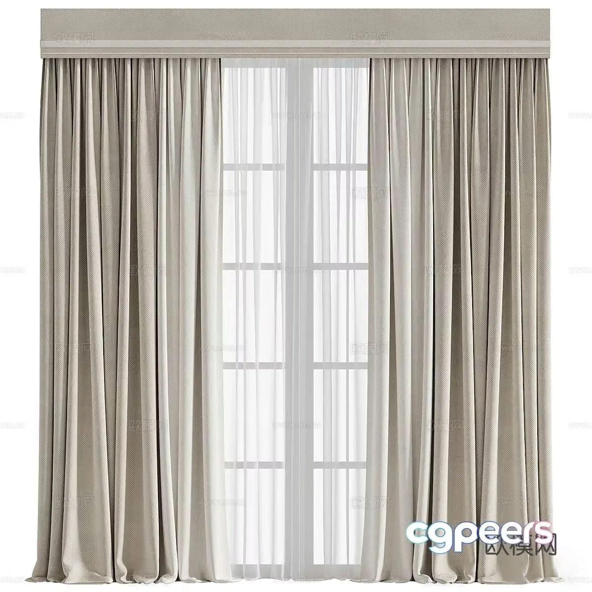 Modern curtain box Curtain 3d model