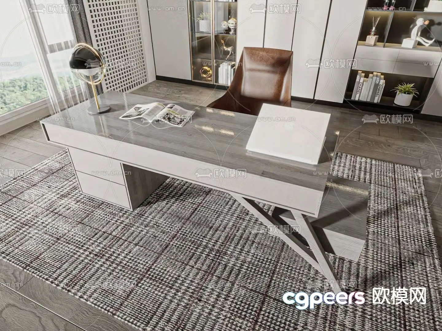 Office desk and chair 3d model