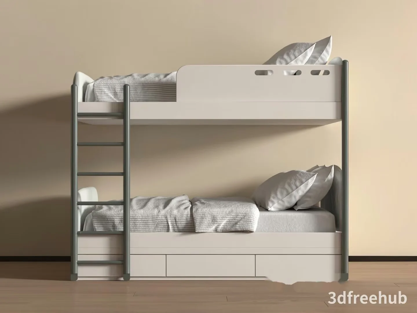 Bunk Bed With Drawers 3D Model – 20840 – VRAY Render
