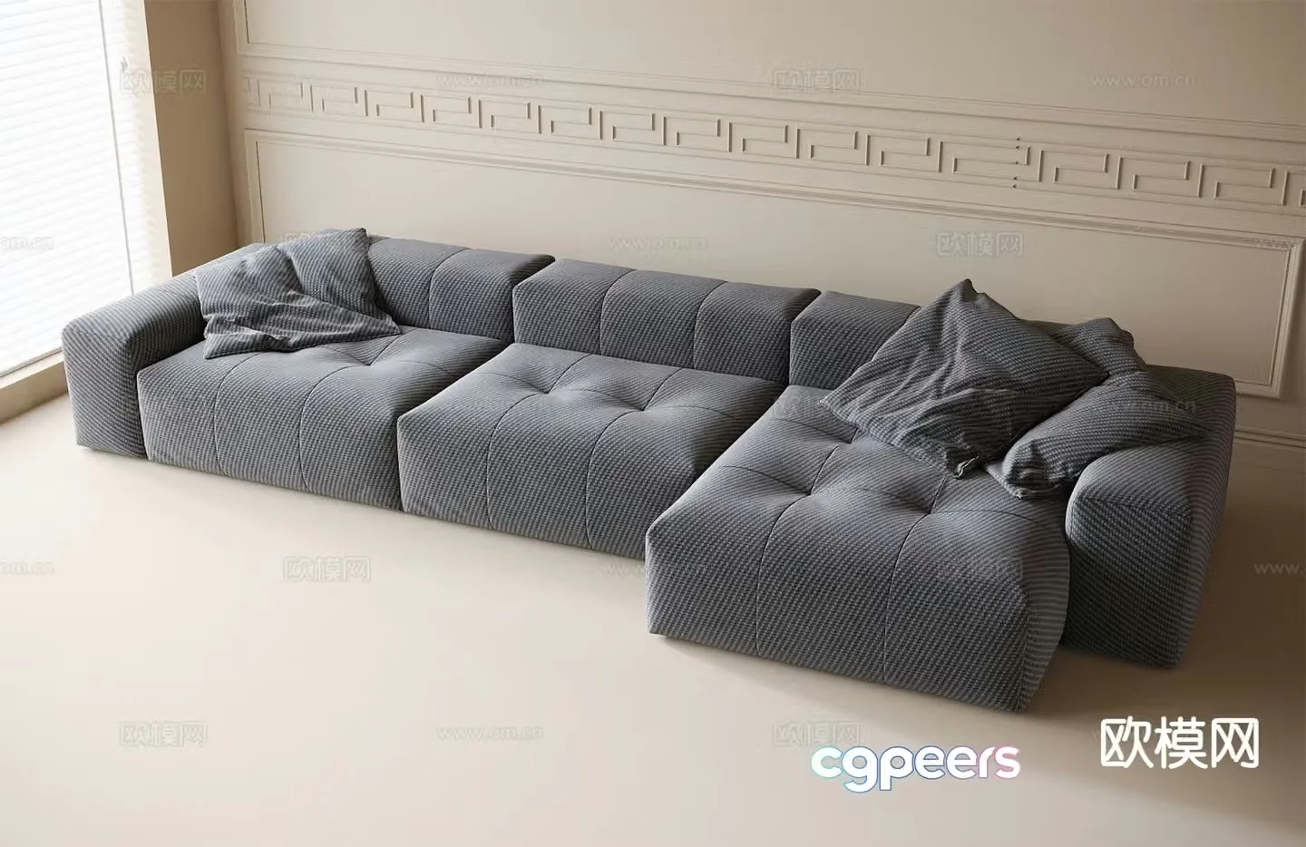 Multi-person sofa corner sofa 3d model
