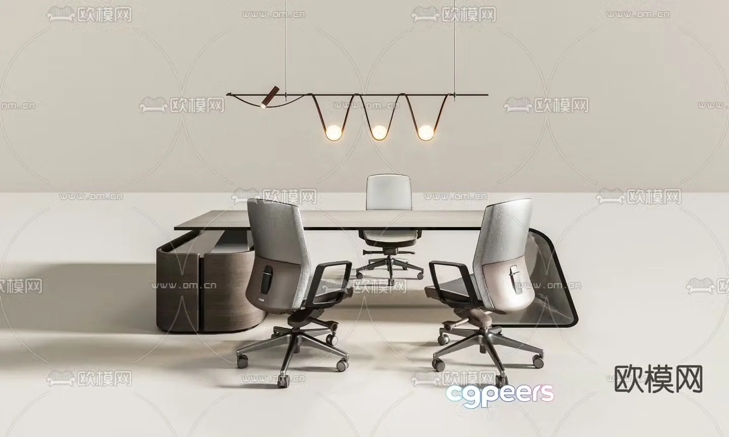 Desk desk desk boss desk 3d model