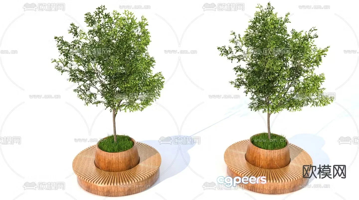 Outdoor chair park chair public chair tree pool chair 3d model