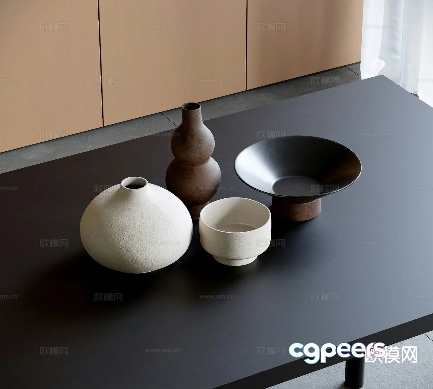 Wabi-sabi pottery vase 3d model