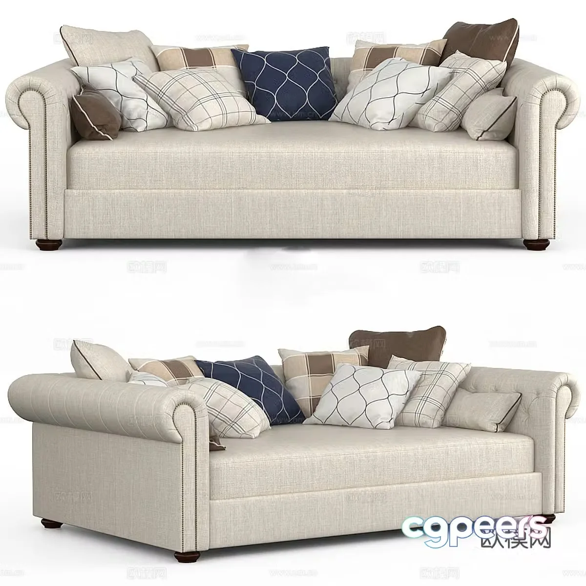 multi-person sofa 3d model