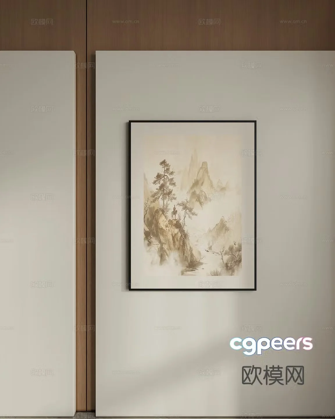 New Chinese style hanging painting 3D model