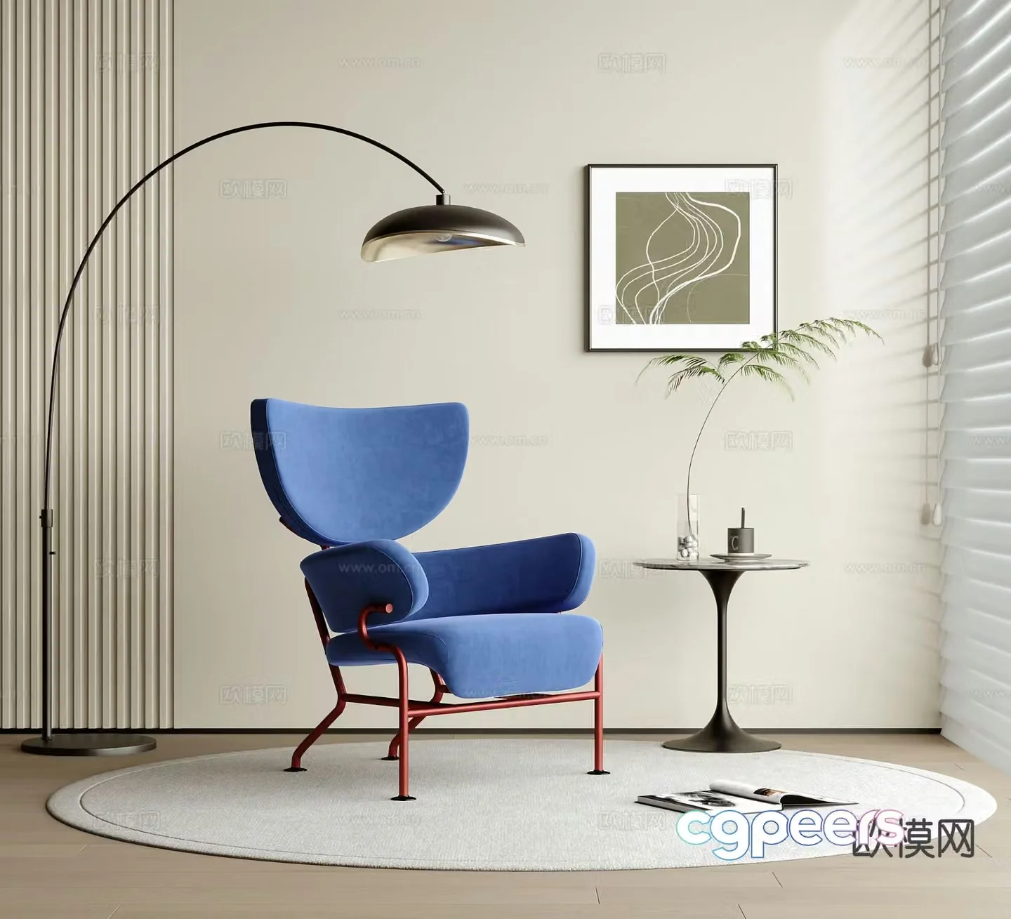 Modern chair leisure chair 3d model