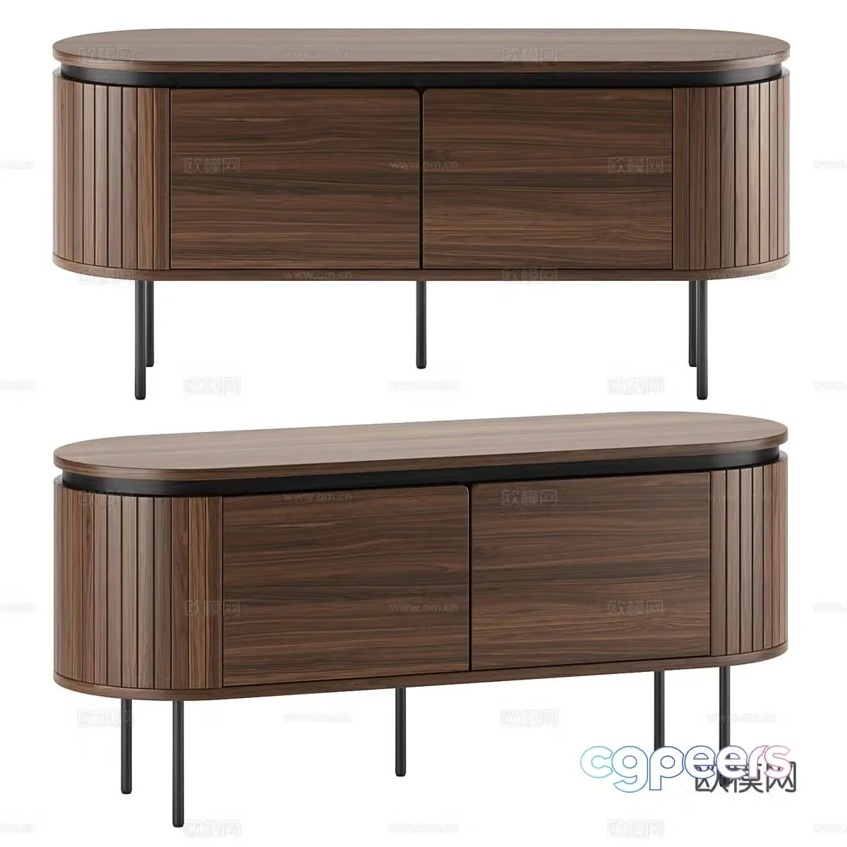 New Chinese-style solid wood finished TV cabinet 3D model