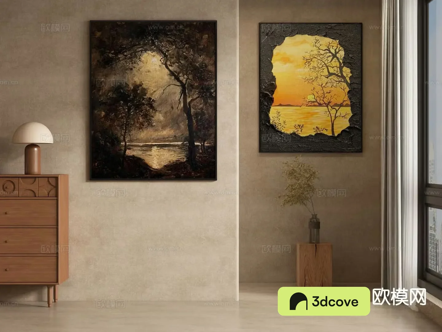 Medieval style landscape painting decorative painting