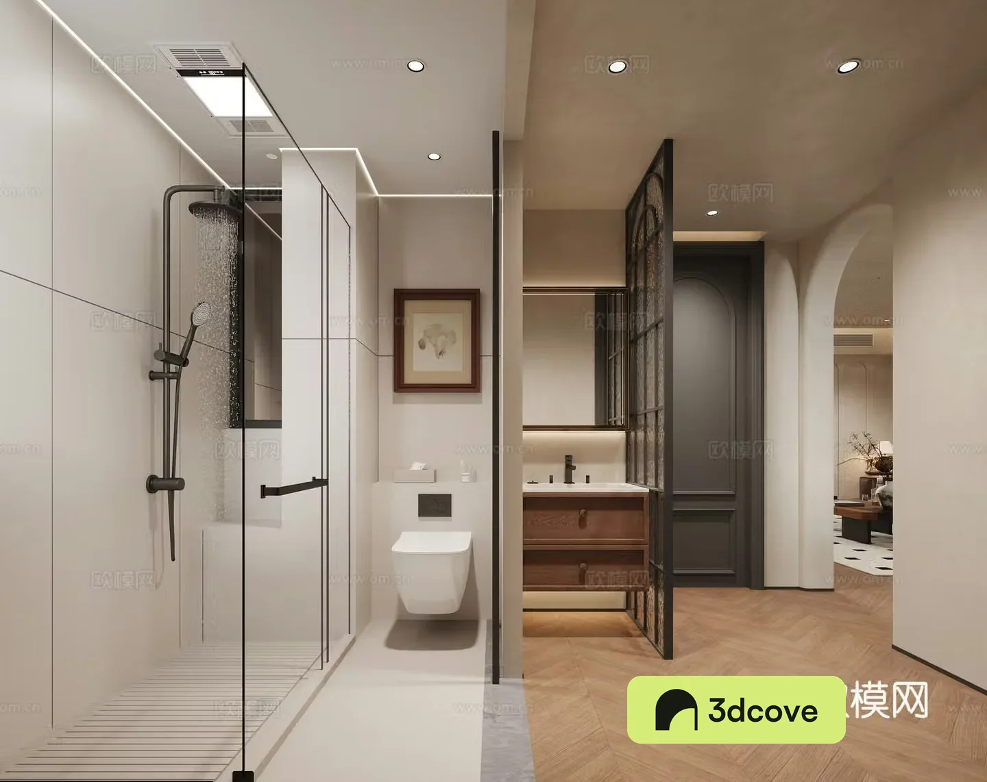 Middle-aged bathroom 3D model