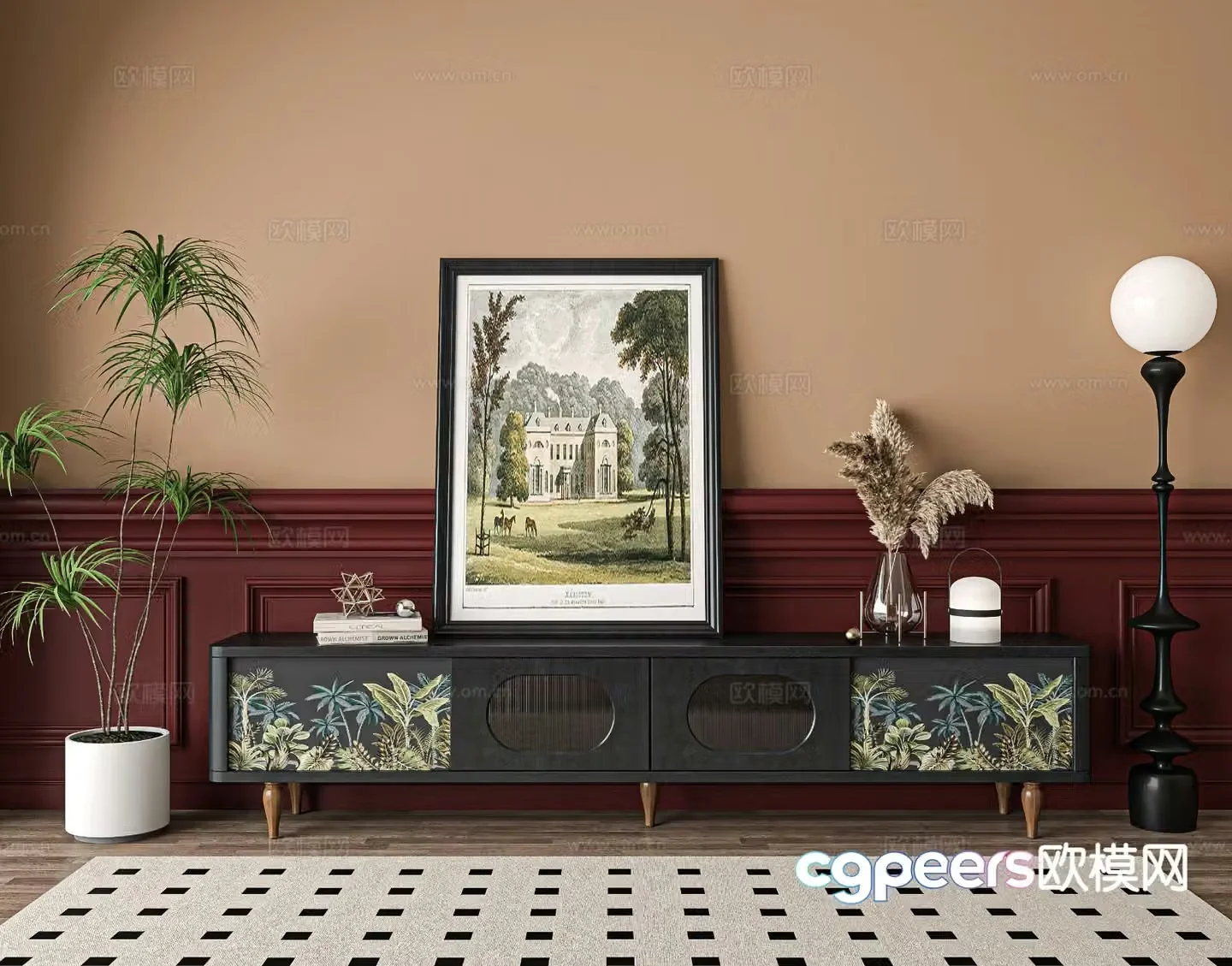 French TV cabinet 3d model