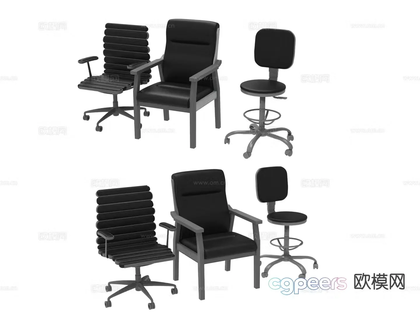 Modern office chair shift chair staff chair 3d model