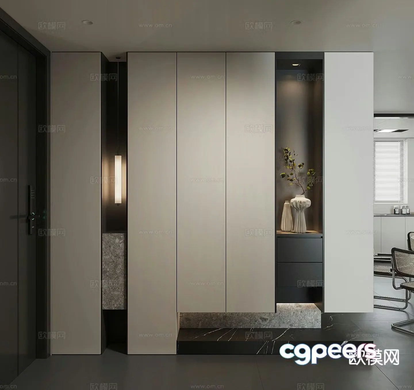 Italian style shoe cabinet home shoe cabinet whole wall cabinet 3D model