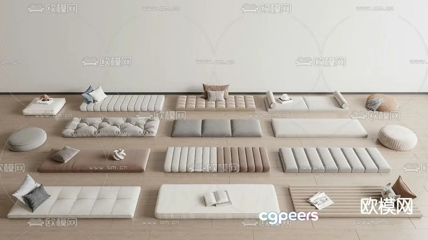 Cushion seat cushion bay window cushion sofa cushion 3d model