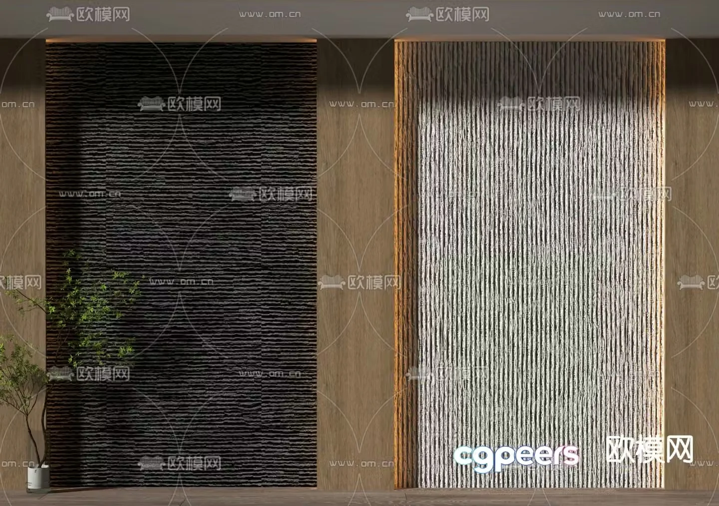 Modeling wall wool stone background wall 3d model