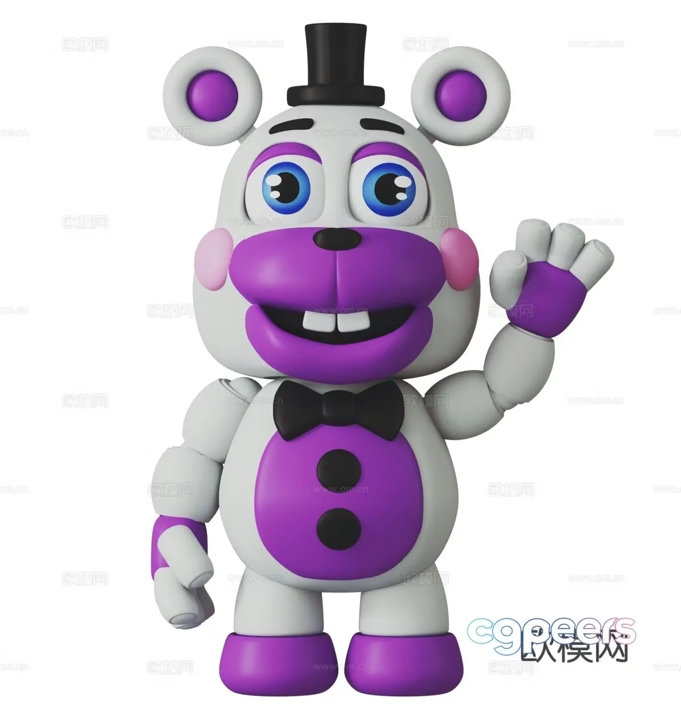 Space Rabbit Trendy Toy Sculpture Doll Cartoon Ornament 3D Model