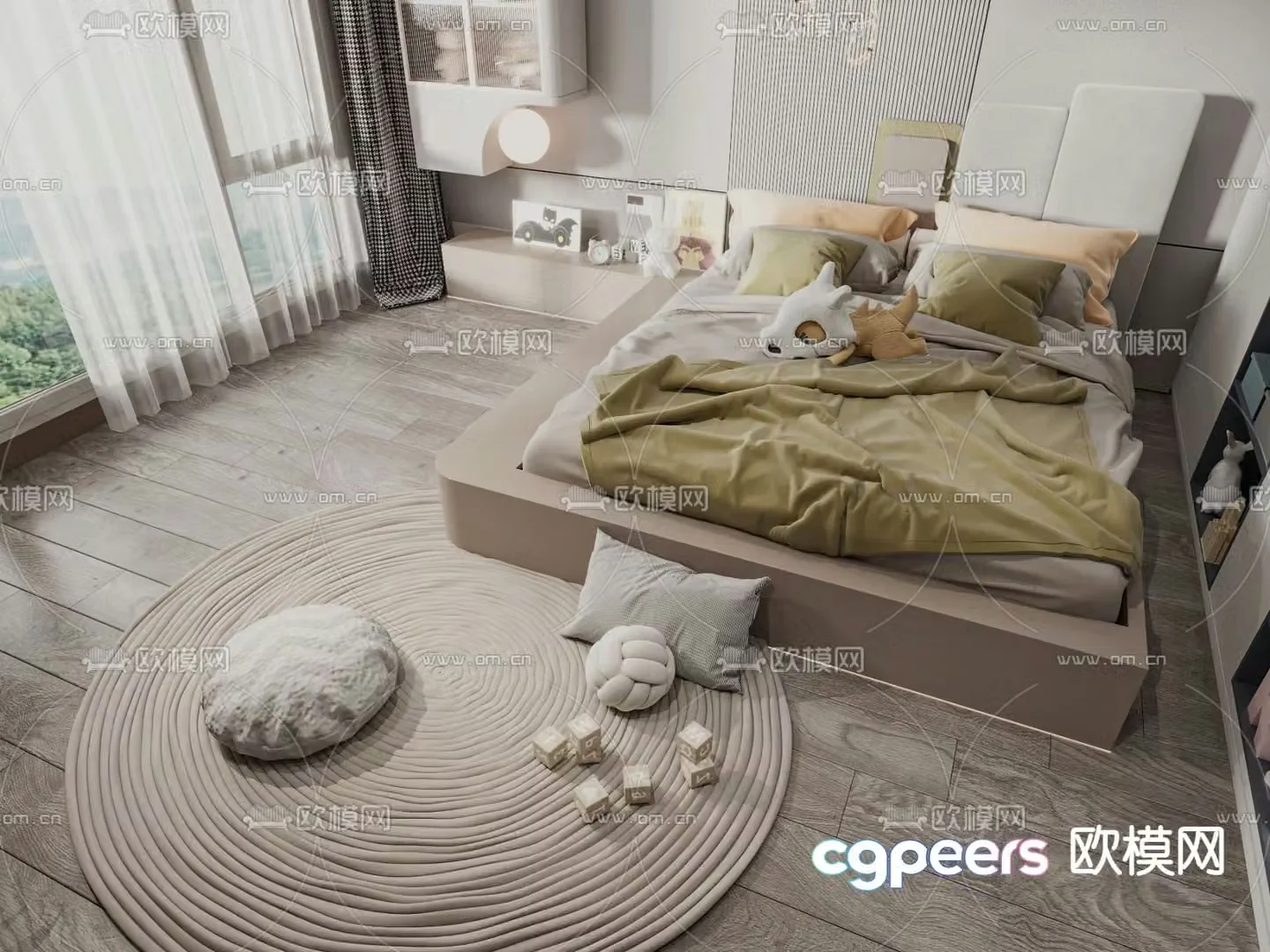 Modern children’s bed 3d model