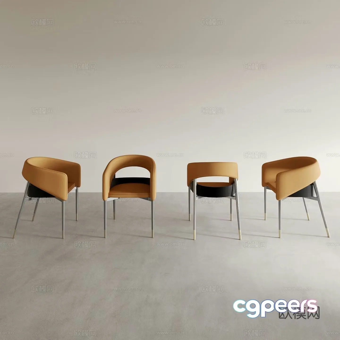 Dining chair tea chair leisure chair coffee chair 3d model