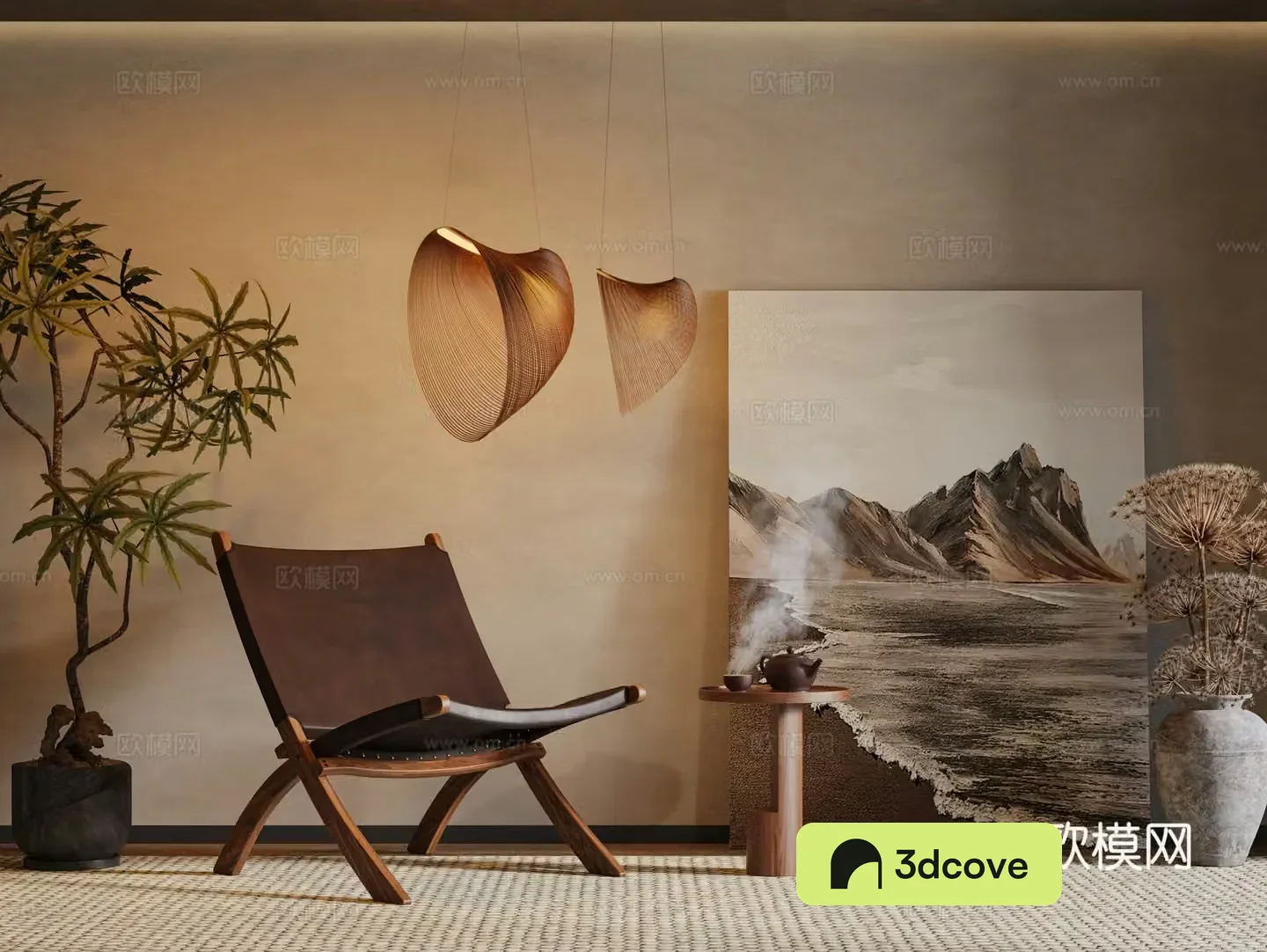 Middle-aged Jingjifeng leisure chair 3D model