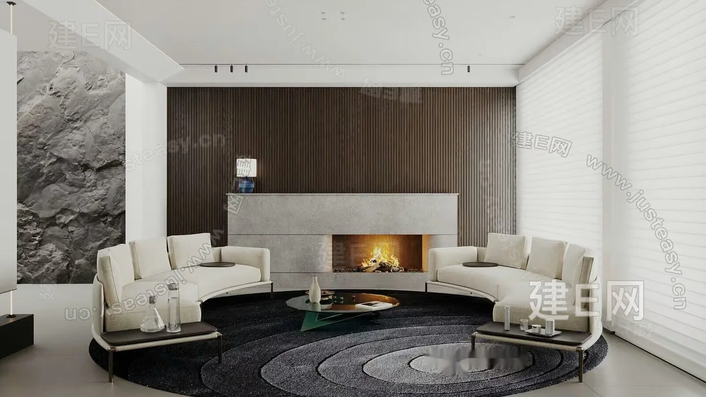 Modern Living Room 3D Model – 1272 – VRAY Render