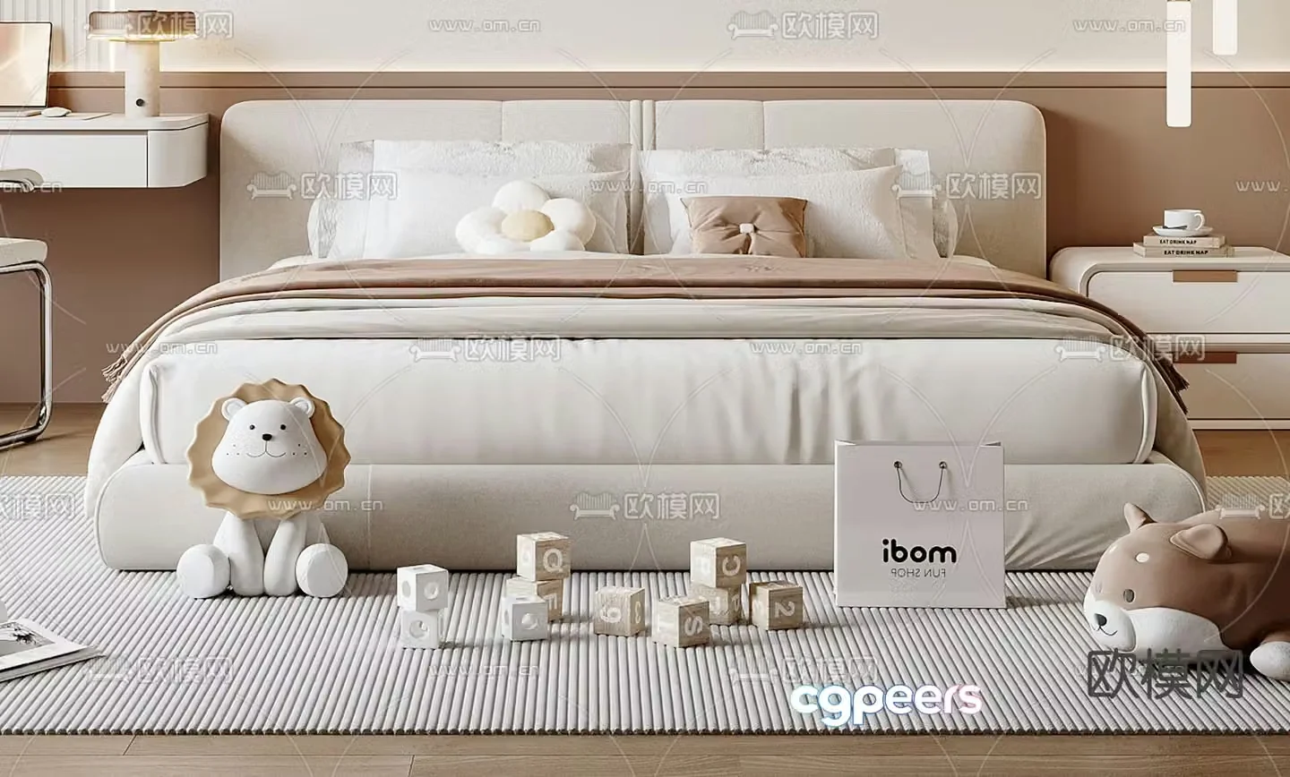 Modern children’s bed 3d model
