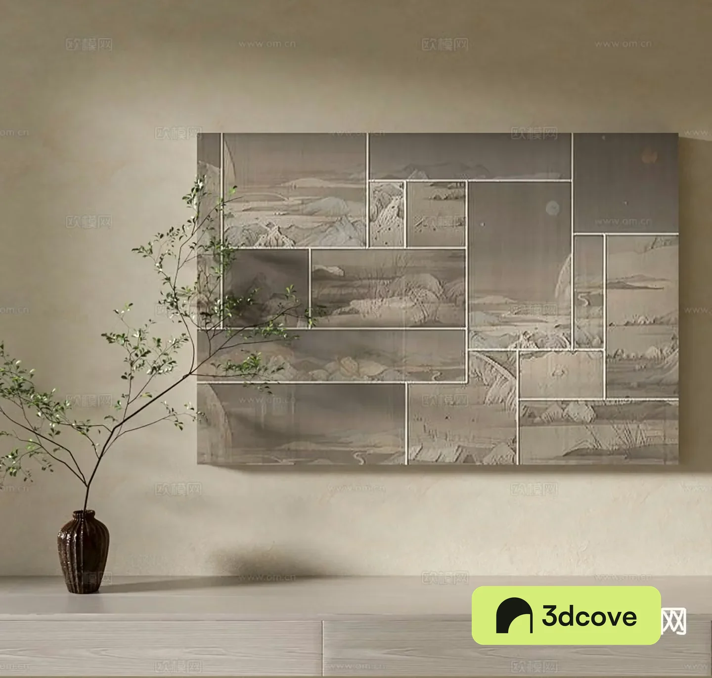 Wabi-sabi style oil painting decorative painting